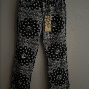 Kids Black and Gray Patterned Jeans